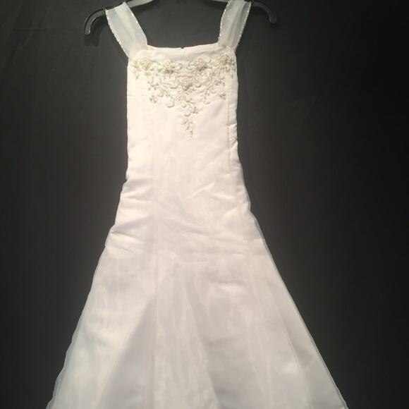 US Angels Bridal Party Flower Girl Dress Size 10 First Communion Mini Bride - Picture 1 of 8